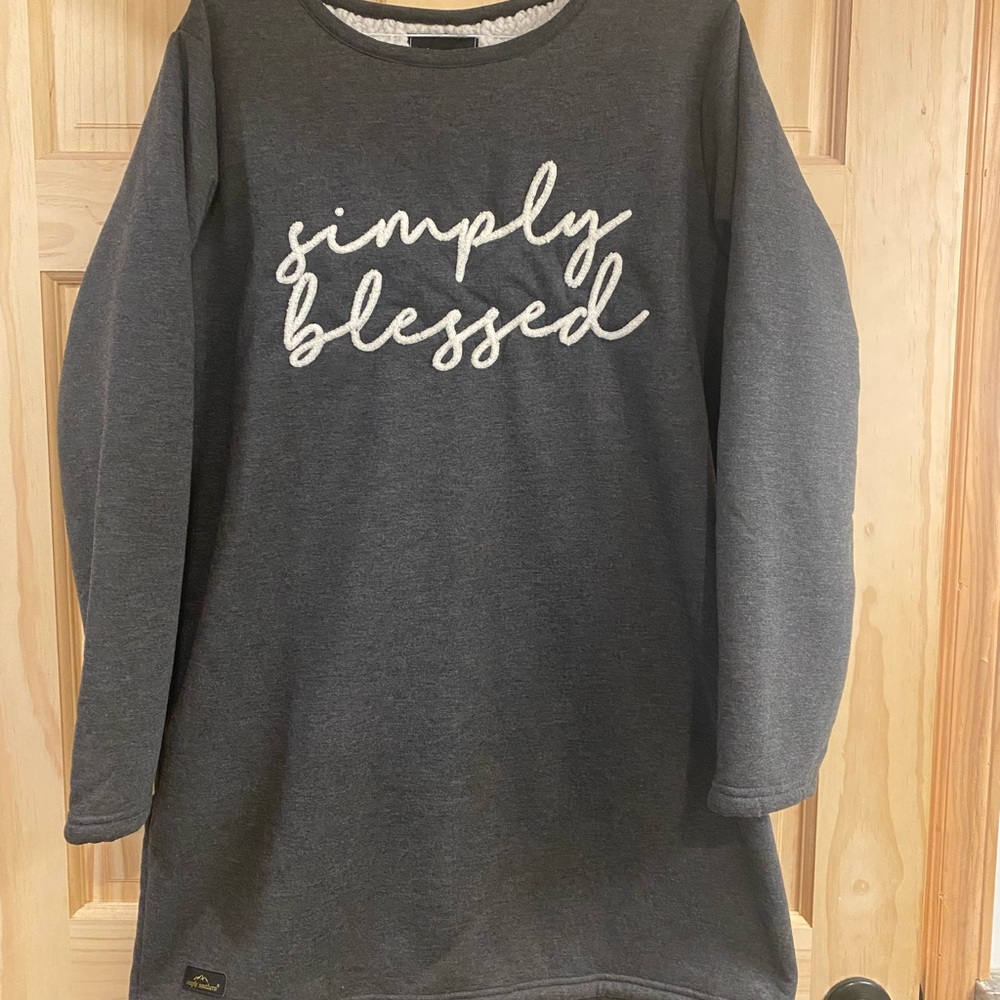 Simply Southern Charcoal Fleece-Lined Top